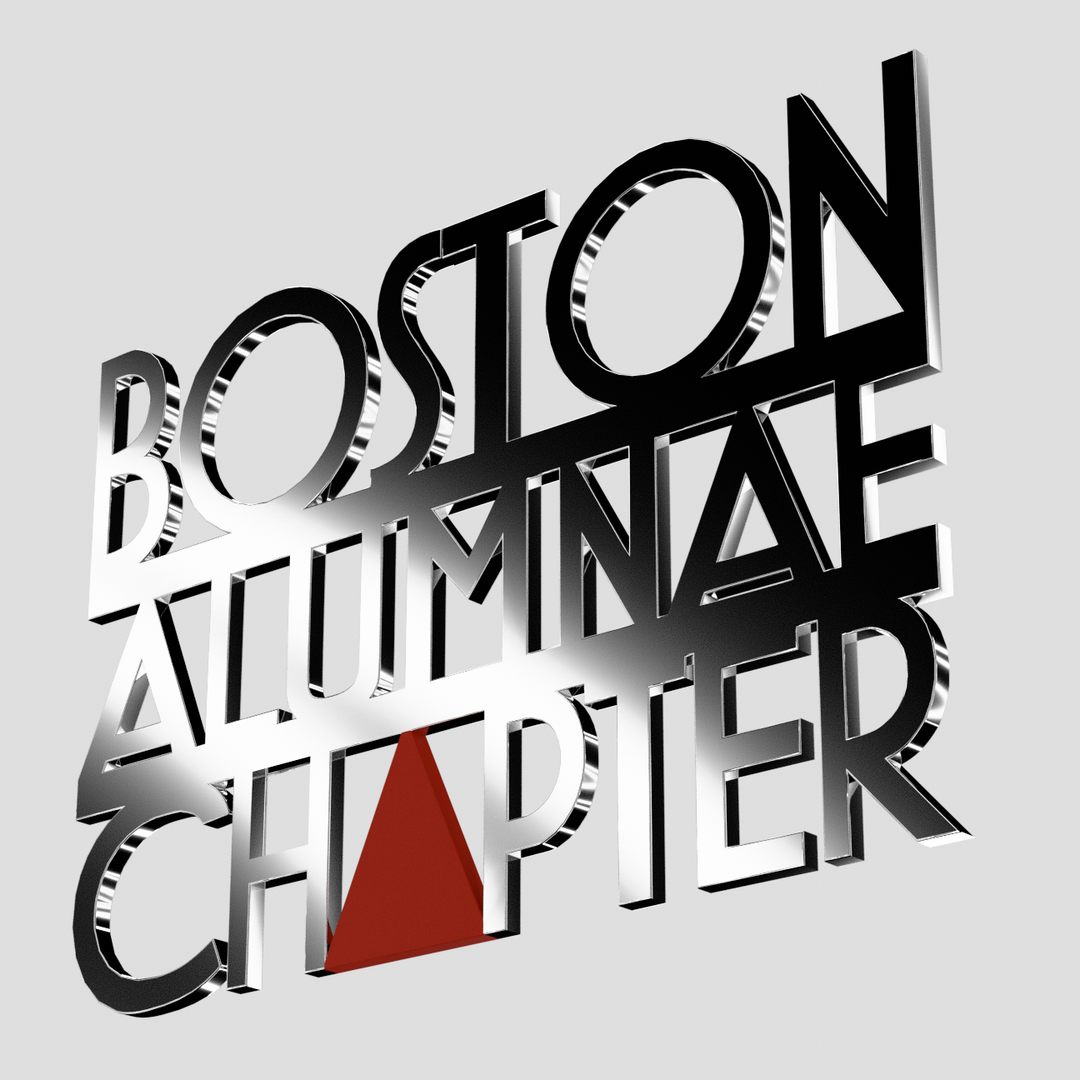 Boston Alumnae Chapter Brooch - Modern Cut-Out Design