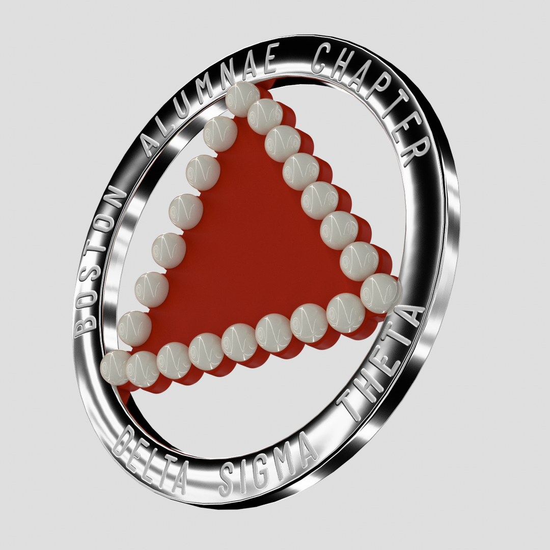 Boston Alumnae Chapter Brooch - 22 Pearl Triangle Design