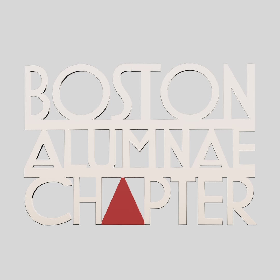 Boston Alumnae Chapter Brooch - Modern Cut-Out Design