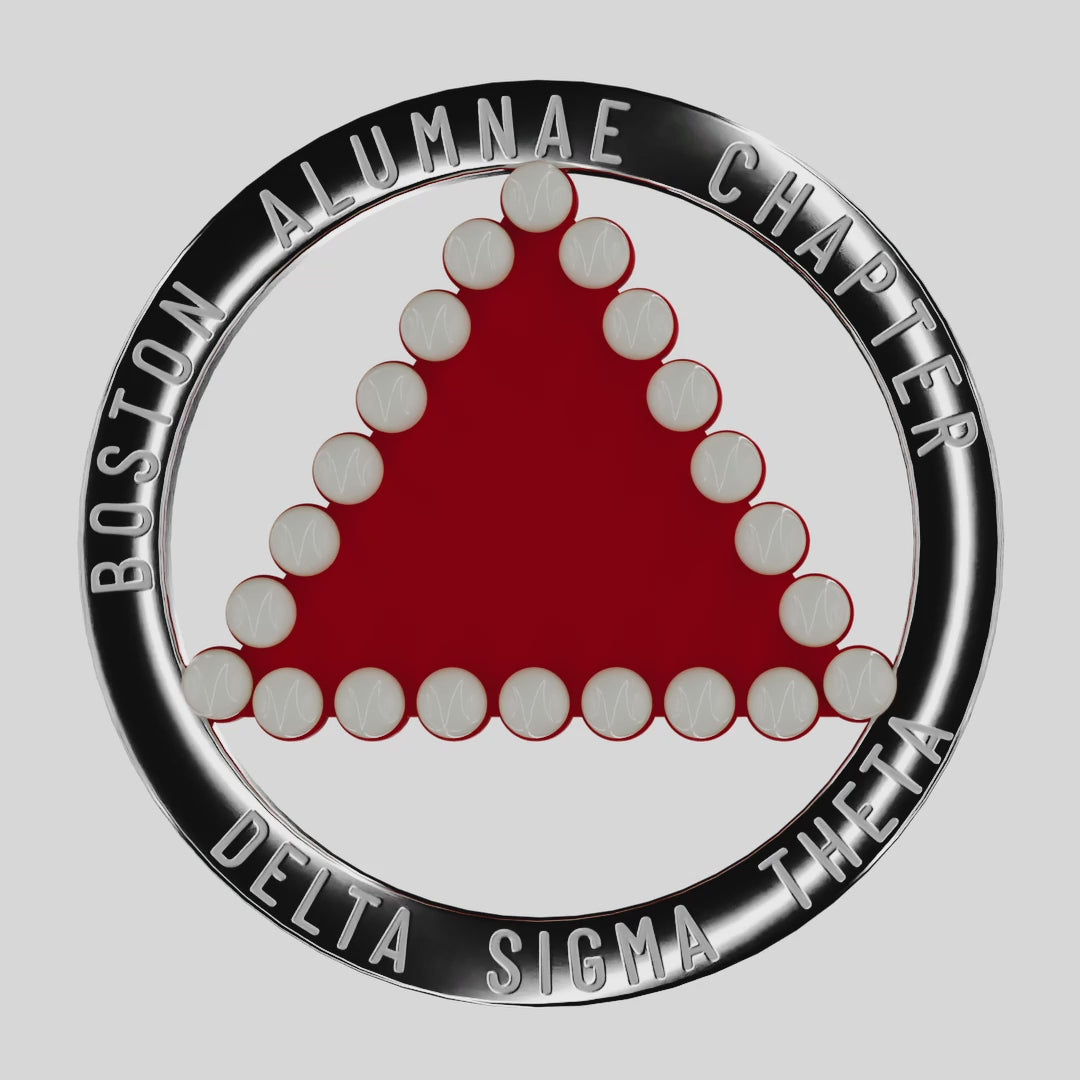Boston Alumnae Chapter Brooch - 22 Pearl Triangle Design